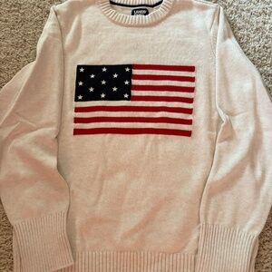 Lands' End Oatmeal Flag Drifter sweater Wm Small NWOT